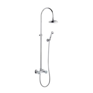 RIVOLI Groupe douche externe avec tube, tête de douche et set de douche duplex Chrome  Bongio 05537-D