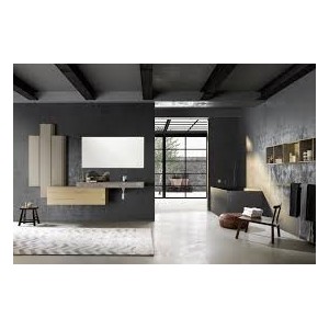 LIME 1.0 Bathroom Cabinet Composition 110 Nodato Spaccato Biondo  AZZURRA