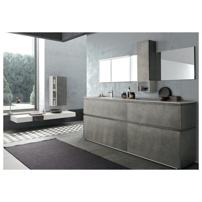 LIME 1.0 Bathroom Cabinet Composition 209 Laccato Metal Titanio  AZZURRA