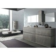 LIME 1.0 Bathroom Cabinet Composition 209 Laccato Metal Titanio  AZZURRA