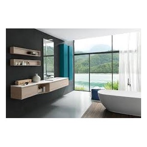 LIME 2.0  Armoire de Toilette  Composition 214 Rovere Dogato Grigio + Laccato Verde polvere Opaco  AZZURRA 