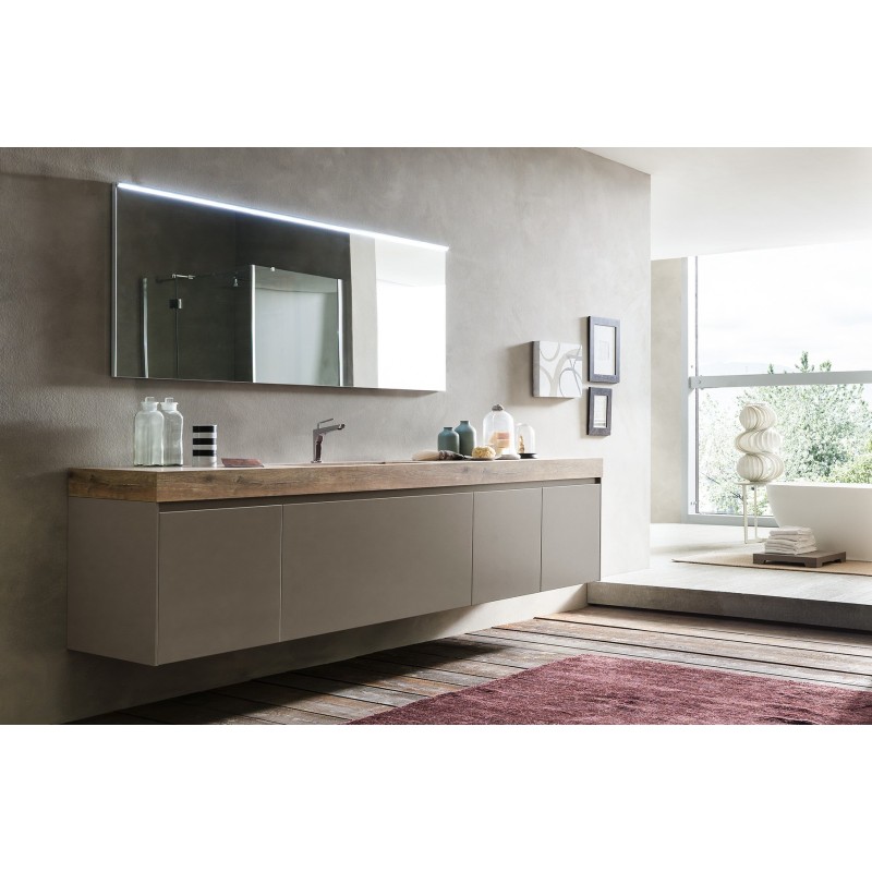 LIME 2.0 Bathroom Cabinet Composition 218 Laccato Titanio Opaco  AZZURRA