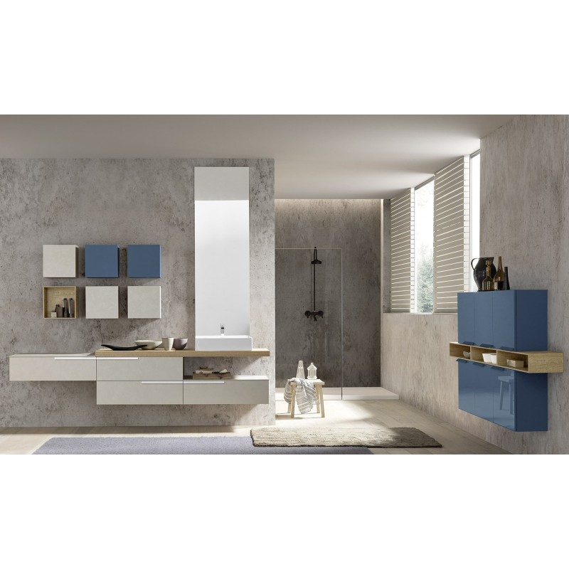 LIME 2.0  Composizione 220 Nuance Grigio Chiaro Opaco Mobile Bagno AZZURRA