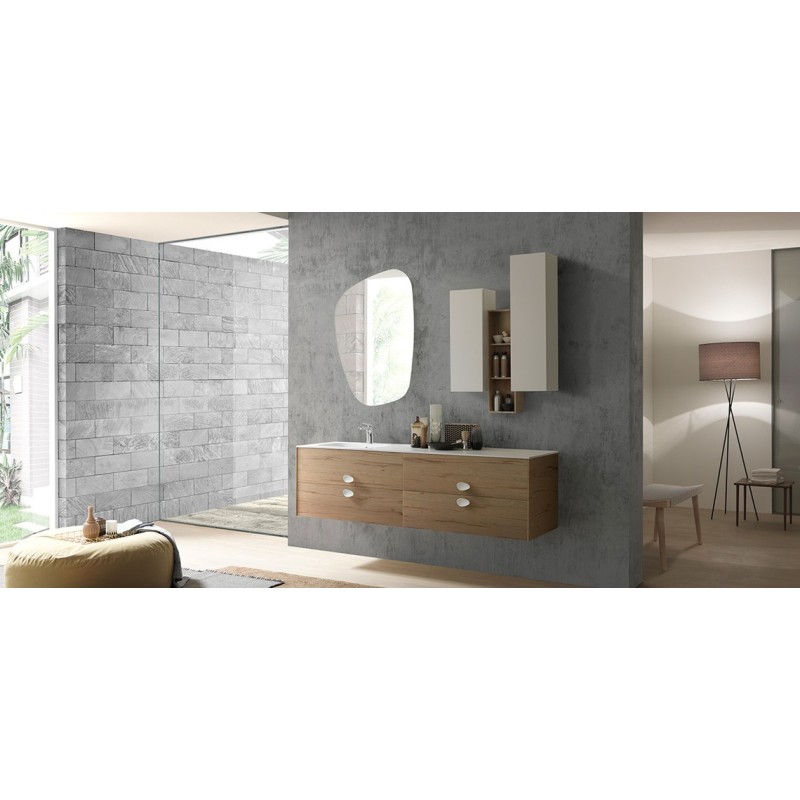 LIME 2.0 Bathroom Cabinet Composition 220 Nuance Grigio Chiaro Opaco  AZZURRA