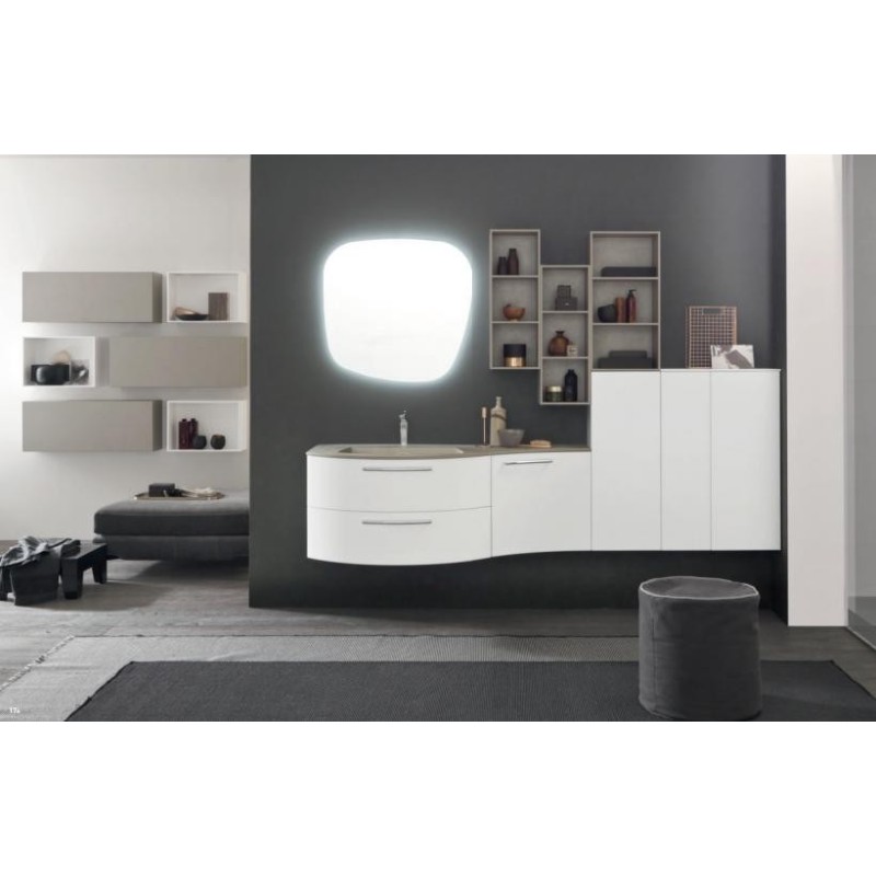 LIME   Composizione 018 Laccato Bianco Opaco Mobile Bagno AZZURRA AZZURRA GROUP - 1