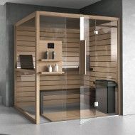 KALIKA Sauna 160X120XH.215 Angle / mur CEDRO+FRASSINO - Hafro - Geromin