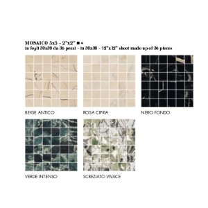 SOUND OF MARBLES NERO FONDO  MOSAICO 5X5 RETTIFICATO  - FIORANESE CERAMICHE M47MS5R FIORANESE CERAMICHE - 1