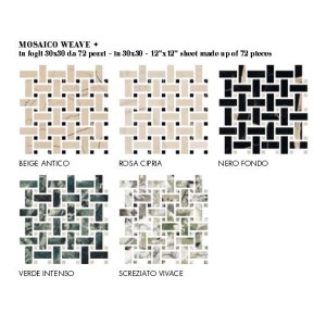 SOUND OF MARBLES VERDE INTENSO MOSAICO WEAVE - FIORANESE CERAMICHE M48MS2L FIORANESE CERAMICHE - 1