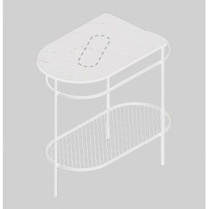 ARTCERAM  FLAIR  STRUKTUR  85X46  H 75,5 BIANCO MATT MARMO CARRARA BIANCO