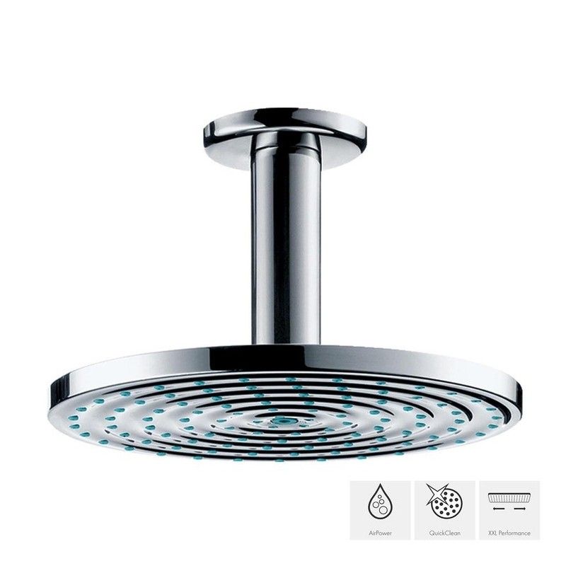 AXOR UNO Raindance S Douche de tete 180 1jet avec raccord plafond 27478000 HANSGROHE - 1