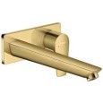 Talis E - Mitigeur de lavabo pour solution encastree sur le mur avec Bec deverseur 22.5 cm - aspect dore poli HG 71734990 HANSGR