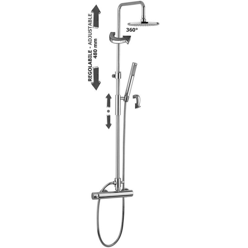 Stick Einstellbare Duschsäule MASTER TOP  Cromo -  Paffoni ZCOL 621CR RUBINETTERIA PAFFONI - 1