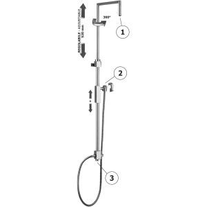 Colonnes de douche réglables SYNCRO  Cromo -  Paffoni ZCOL 615 RUBINETTERIA PAFFONI - 1