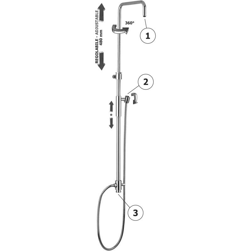 Verstellbare Duschsäulen MASTER PLUS Cromo -  Paffoni ZCOL 611CRX RUBINETTERIA PAFFONI - 1
