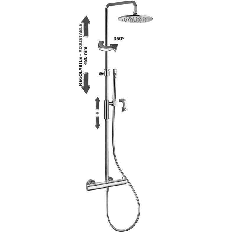 Adjustable Shower Column BIRILLO Cromo -  Paffoni ZCOL 646LIQ RUBINETTERIA PAFFONI - 1