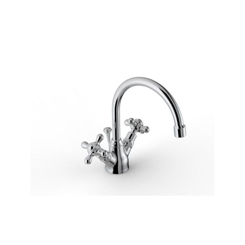 800 Melangeur de lavabo monotrou bec orientable - L190 x H155 mm - Rubinetteria Zazzeri 2000 3102 A00  - 1