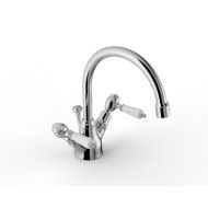 803 Einloch-Waschtischmischer Schwenkauslauf - L189 x H155 mm - Rubinetteria Zazzeri 2003 3102 A00  - 1