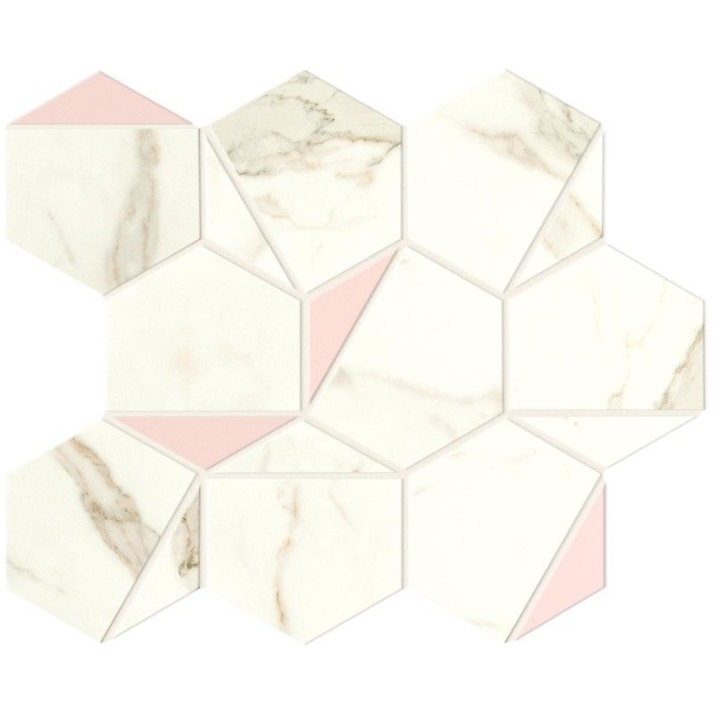MARVEL SHINE Marvel Calacatta Prestigio Rose Hex 25,1x29 Silk - Atlas Concorde A4WS CERAMICHE ATLAS CONCORDE - 1