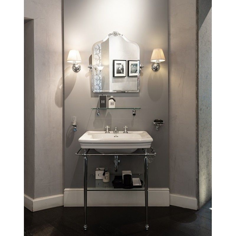Etoile Console for Basin Etoile with glass Shelf L78xH85,8xD53 with legs finish in Chrome DEVON&DEVON - 1