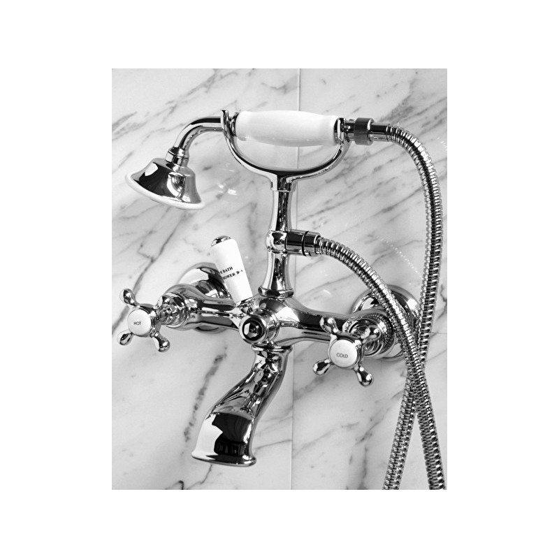 Austin Bath Shower Mixer Wall mounted with hose and handset - Chrome DEVON&DEVON - 1