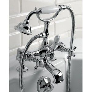Austin Robinetterie pour baignoire pour montage au bord du Bassin Avec Douchette et Flexible - Chrome DEVON&DEVON - 1