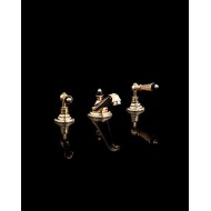 Black Diamond 3 Hole Bidet Set with Pop Up waste - Light Gold DEVON&DEVON - 1