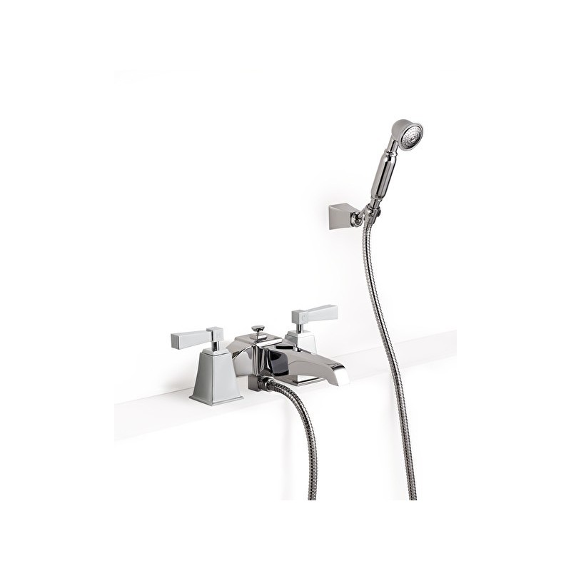 Vip Time Gruppo vasca per montaggio bordovasca con doccetta, flessibile e sostegno snodato - leve in metallo DEVON&DEVON - 1