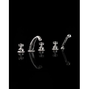 King Excelsior Bath and Shower Mixer   per montaggio bordovasca 5 Hole,  with Inset Diverter and Hand Shower - Chrome DEVON&DEVO