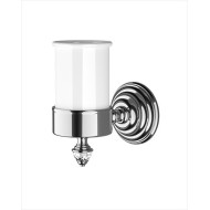 Diamond Toothbrush Holder with Ceramic Cup L7,5xH14,8xD13 with Finish Polished Nickel DEVON&DEVON - 1