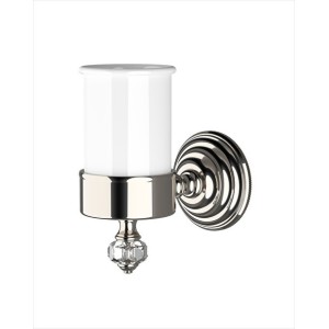 Gemstone Porta spazzolino con bicchiere in ceramica L7,5xH14,8xD13 con finitura Nickel Lucido DEVON&DEVON - 1