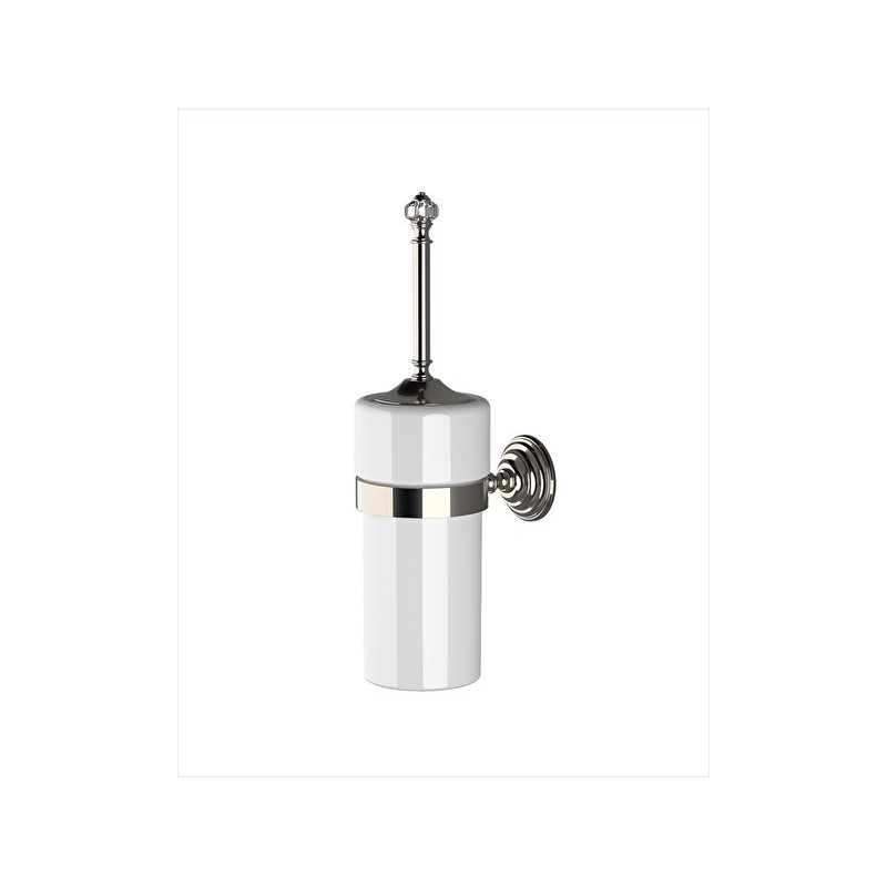 Gemstone Toilet brush holder L11,5xH40,5xD17,3 with Polished Nickel finish DEVON&DEVON - 1