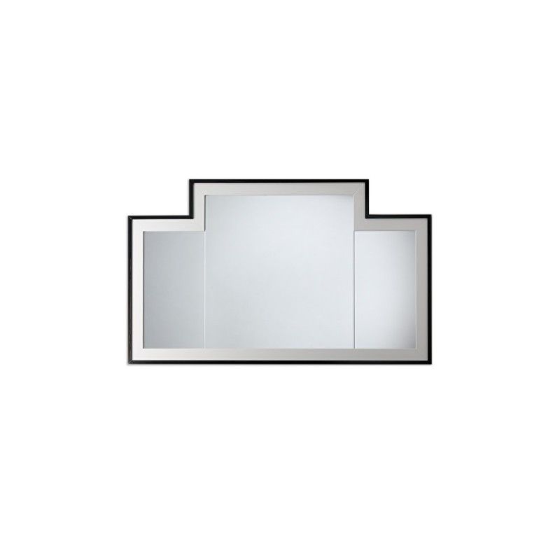 Frame Mirrors Vogue 1 Black glossy lacquered mirror L130xH77xD2 with Warm Gray internal frame DEVON&DEVON - 1