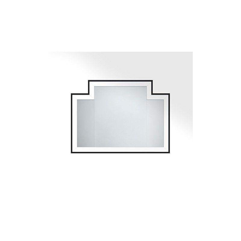 Frame Mirrors Small Vogue 1 Black glossy lacquered mirror L104xH77xD2 with Pure White internal frame DEVON&DEVON - 1