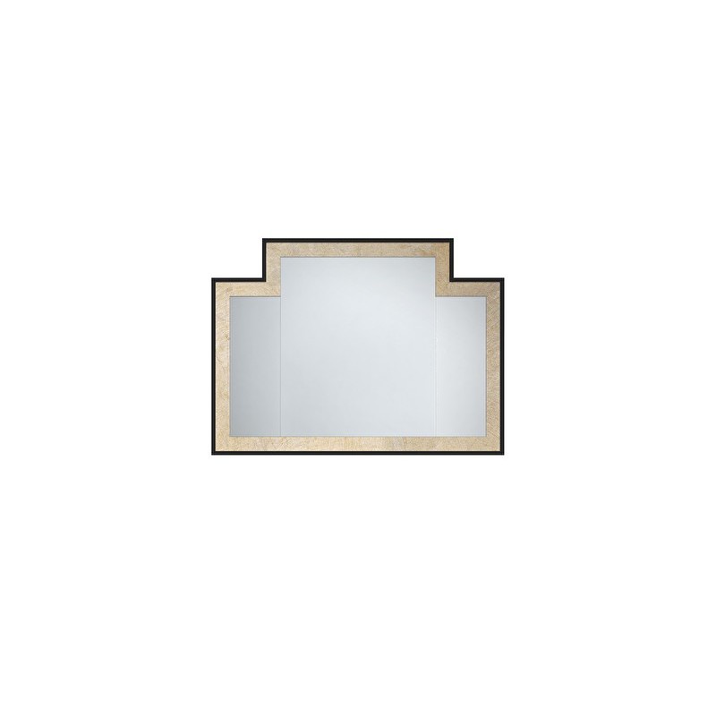 Frame Mirrors Small Vogue 2 Spiegel Glaenzed Schwarz Lackiert L104xH77xD2 mit Innenrahmen in Antik Aluminiumfolie DEVON&DEVON - 