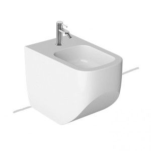 NEXT OPEN BIDET FILO MURO SENZA FORI LATERALI MONOFORO ANTRACITE PURE FIX  360x560 Hatria 