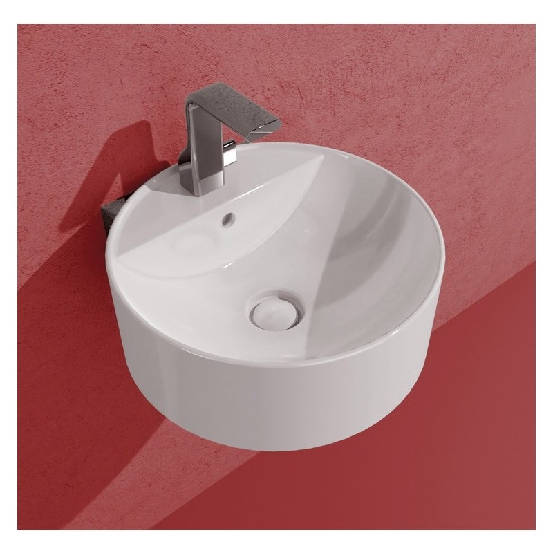 WALL-HUNG WASHBASIN 42 TWIN SET SLIM WHITE SINGLE HOLE  - Ceramica Flaminia 