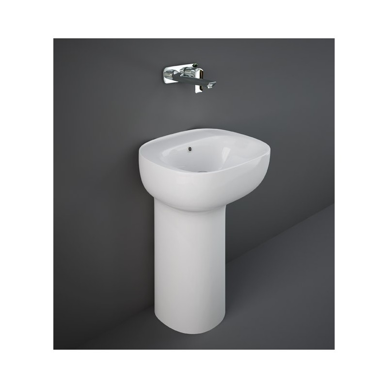 ILLUSION 54 CM White Free Standing Washbasin  WITH WASTE COVER  Rak Ceramics