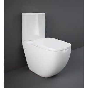 MONOBLOC WC Adossé au mur FIXATIONS CACHÉES SANS BORD 64x38x42cm + CISTERN Rak Ceramics