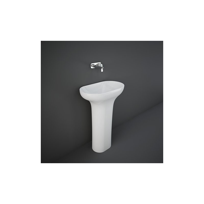 DES White Free Standing Washbasin WITHOUT HOLE Rak Ceramics