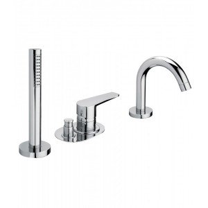 Bongio PI7 deck bath mixer with handshower set BONGIO RUBINETTERIE  - 2