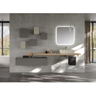 Armoire de toilette Composition LIME 2.0 180cm Laqué Grigio Londra Opaco - AZZURRA  Arredobagno AZZURRA GROUP - 1