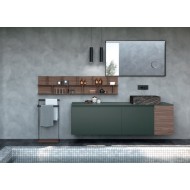 Armoire de toilette Composition LIME 2.0 185cm Laqué Verde soft-touch - AZZURRA  Arredobagno AZZURRA GROUP - 1