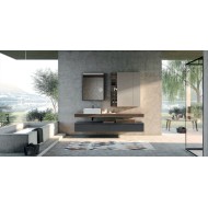 Bathroom cabinet Composition LIME 1.0 210cm Noce Savoia - AZZURRA  Arredobagno AZZURRA GROUP - 1