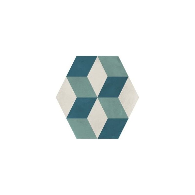 TERRA.ART CUBO OCEANO/CIELO Hexagon  25x21,6 -Marca Corona  I409 CERAMICHE MARCA CORONA  - 1