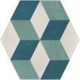 TERRA.ART CUBO OCEANO/CIELO Hexagon  25x21,6 -Marca Corona  I409 CERAMICHE MARCA CORONA  - 1