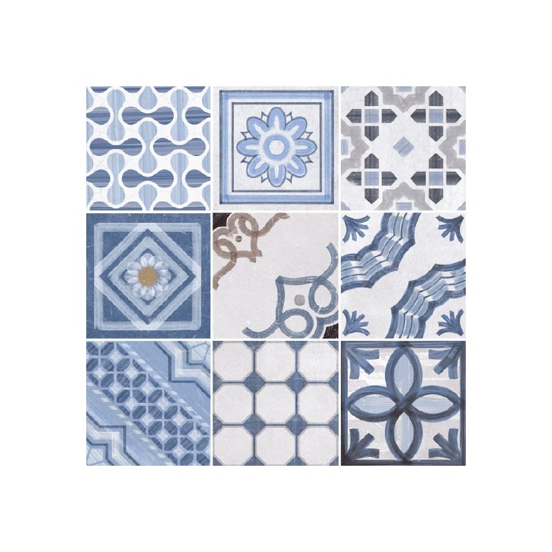 CEMENTINE SHINY  MIX BLUE20X20 POLISHED FIORANESE CERAMICHE - 1