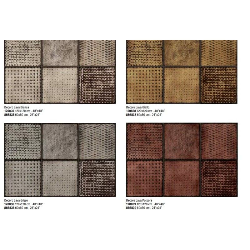 ELEMENTI lava porpora decoro naturale sq. 60X60 - IRIS CERAMICA 866839 IRIS CERAMICA - 1