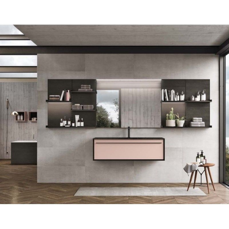 Bathroom cabinet h200 x l 300 xp52 cm Composition 02 Veneered 04 Hafro - Geromin