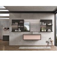 Bathroom cabinet h200 x l 300 xp52 cm Composition 02 Veneered 04 Hafro - Geromin