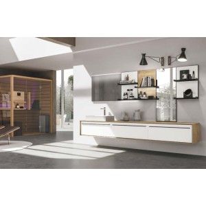 Suite mobile de salle de bains H200xL274,2xP52,5 cm Composition SUI 03 - Hafro - Geromin